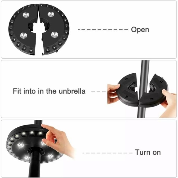 Umbrella light from Garden line fits onto your umbrella when you need light nwt - Picture 8 of 8
